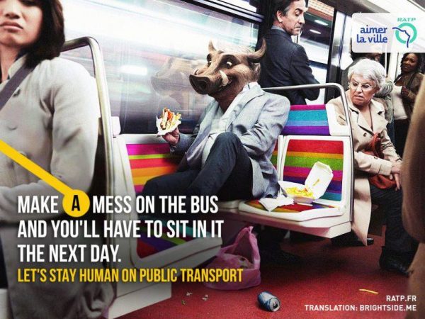 شعار مترو پاریس:«آدم» باشید!!