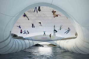 پل ترامپولین در پاریس , trampoline